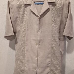 Malibu Beige Casual Button Down Shirt